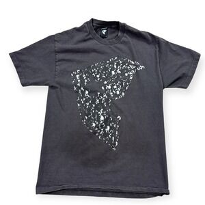 Vintage Famous Stars & Straps T-Shirt Men's Large Black Big Logo Skull Crewneck